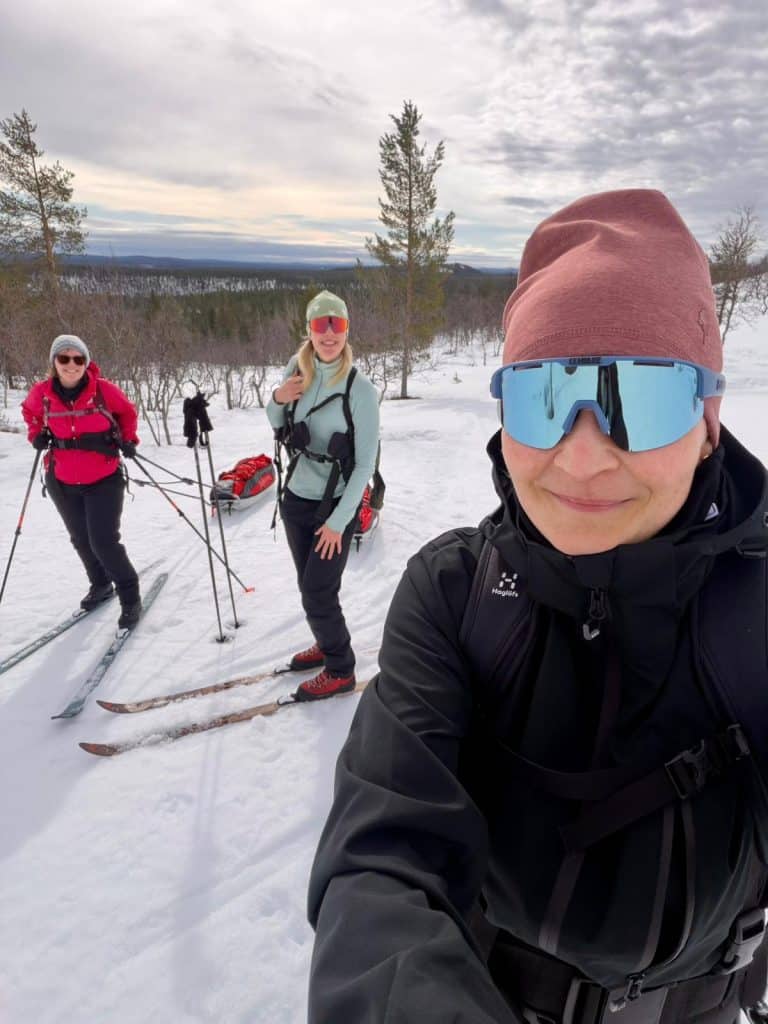 enjoying the overnight ski tour